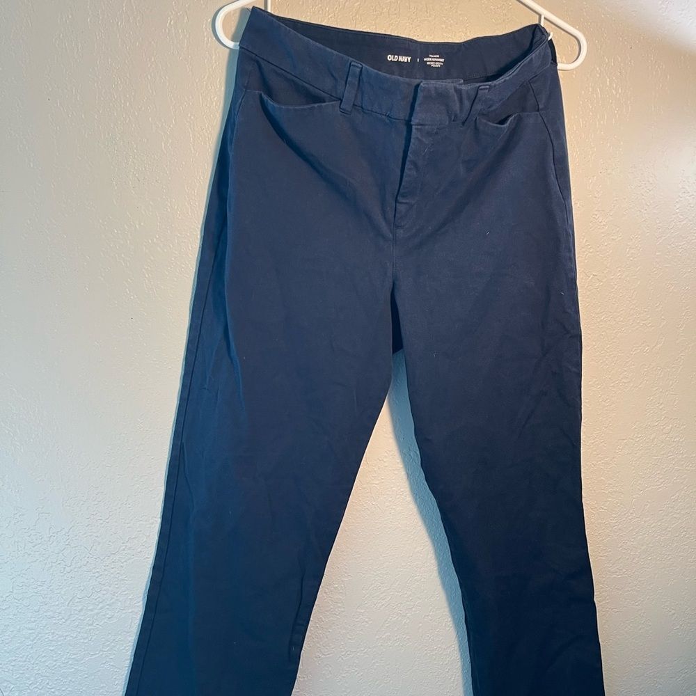 Old Navy Women's Flare Jeans - Navy Blue Wide Leg SZ 8 High-Rise Y2K Pixie